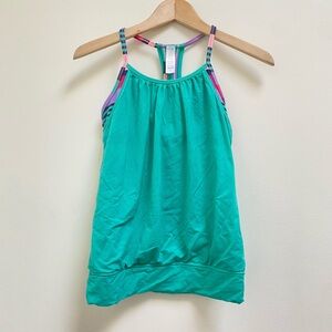 Ivivva Teal and Multicolor Strappy Tank, Size 14